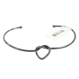 Detalhes do produto Bracelete nó de coração, em Ródio Negro