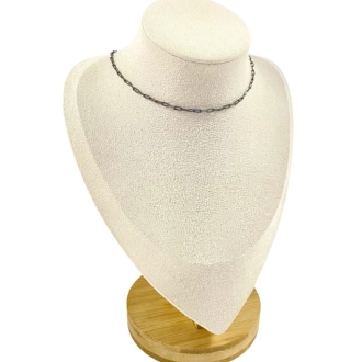 Detalhes do produto Choker Corrente Cartier Fina em Ródio Negro