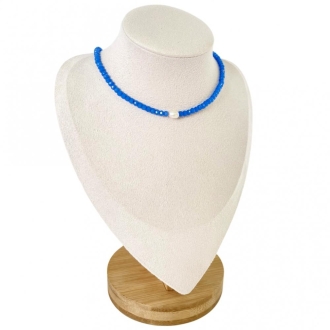Detalhes do produto Choker cristais cores com uma pérola frontal
