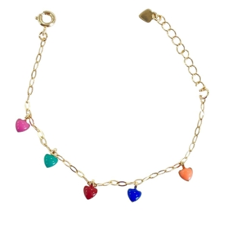 Detalhes do produto Pulseira Corações Coloridos Infantil