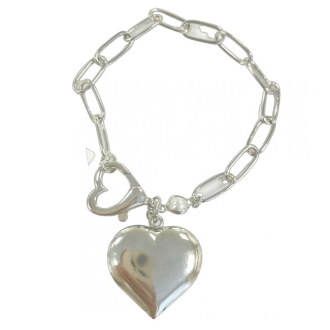 Detalhes do produto Pulseira Elos Ovais com pingente coração G