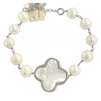 Detalhes do produto Pulseira Perolas Van Cleef em Madre Perola em ródio branco