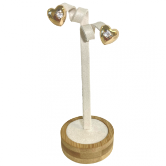 Detalhes do produto Brinco Coração com um coração de zircônia
