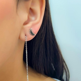 Detalhes do produto Brinco um fio com esfera menor, em rodio
