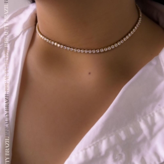 Detalhes do produto Choker Riviera brilliance, em Ouro