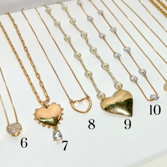 Detalhes do produto Colar Cartier 50 cm com coração pedra pingente