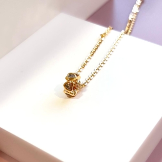 Detalhes do produto Colar Elos Groumet com Aro Zircônias Cristais em ouro
