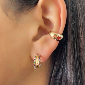 Detalhes do produto Piercing Coração de Rubi em Ouro