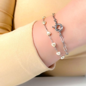 Detalhes do produto Pulseira elos longos com fecho boia em ródio