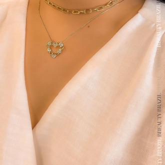 Detalhes do produto Choker com elos em formato oval, em ouro