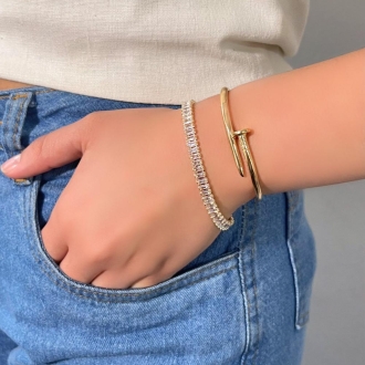 Detalhes do produto Pulseira navetes, em ouro