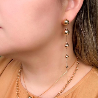 Detalhes do produto Brinco bolinha X cinco bolinhas em ouro