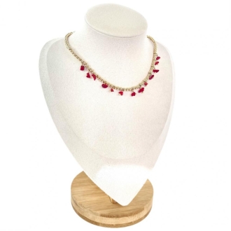 Detalhes do produto Choker bolinhas pedras Cascalho Coral