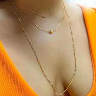Detalhes do produto Colar chapinhas, em ouro
