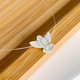 Detalhes do produto Colar Silicone Espírito Santo Madre Perola Fecho Prata