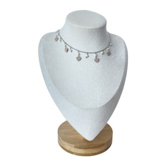 Detalhes do produto Choker bolinhas corações resinados com pérolas