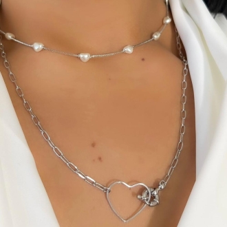 Detalhes do produto Colar Cartier Coração com fecho bóia em Rodio Branco