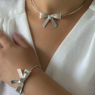 Detalhes do produto Bracelete Laço Liso M em Rodio