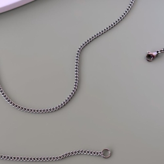 Detalhes do produto Corrente Masculina Inox  70 cm Elo Oval pequeno