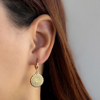 Detalhes do produto Brinco Argola Pai Nosso em ouro