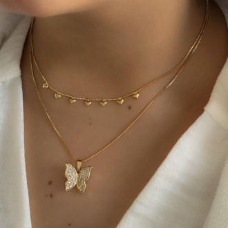 Detalhes do produto Colar Sete Corações Pequenos em ouro