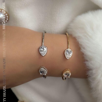 Detalhes do produto Bracelete Lança de Zirconia em Rodio