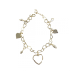 Pulseira corações com pérolas ovais - Foto 1