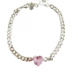 Pulseira corrente coração cristal rosa - Foto 1