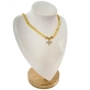 Choker de Jades amarelas com cruz de zircônias em ouro