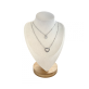 Colar Duplo Longo e Choker Corações