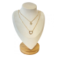 Colar Duplo Longo e Choker Corações - Foto 1