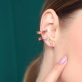 Brinco Ear Cuff Voltas Pedras Coloridas em Ródio Branco - Foto 1