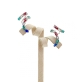 Brinco Ear Cuff Voltas Pedras Coloridas em Ródio Branco
