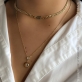 Choker com uma plaquinha lisa, em ouro - Foto 1